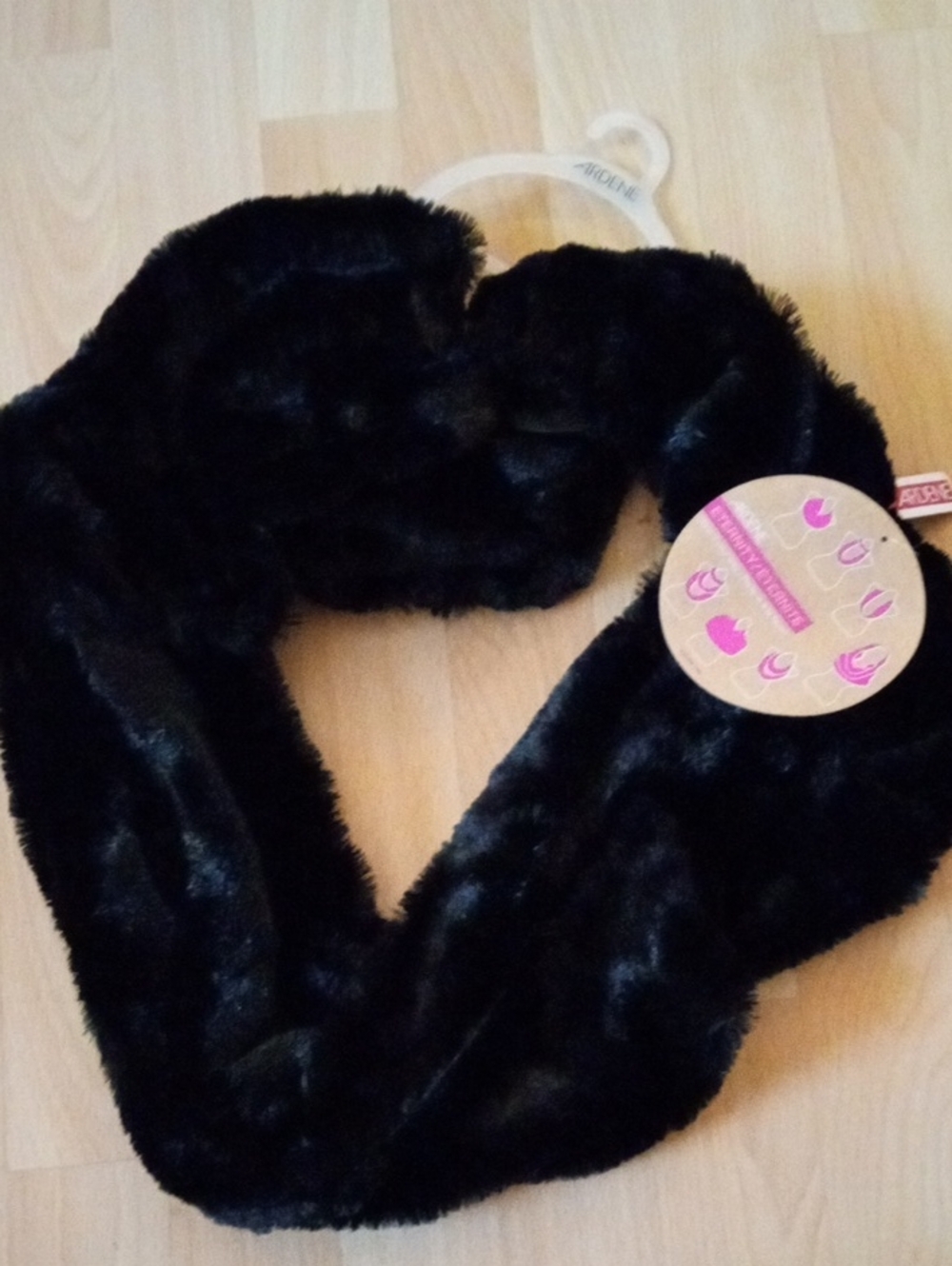 Ardene Black Faux Fur Infinity Scarf